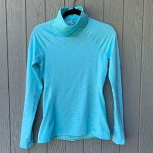 UNDER ARMOUR running top, warm brushed lining, mock turtleneck, long sleeve